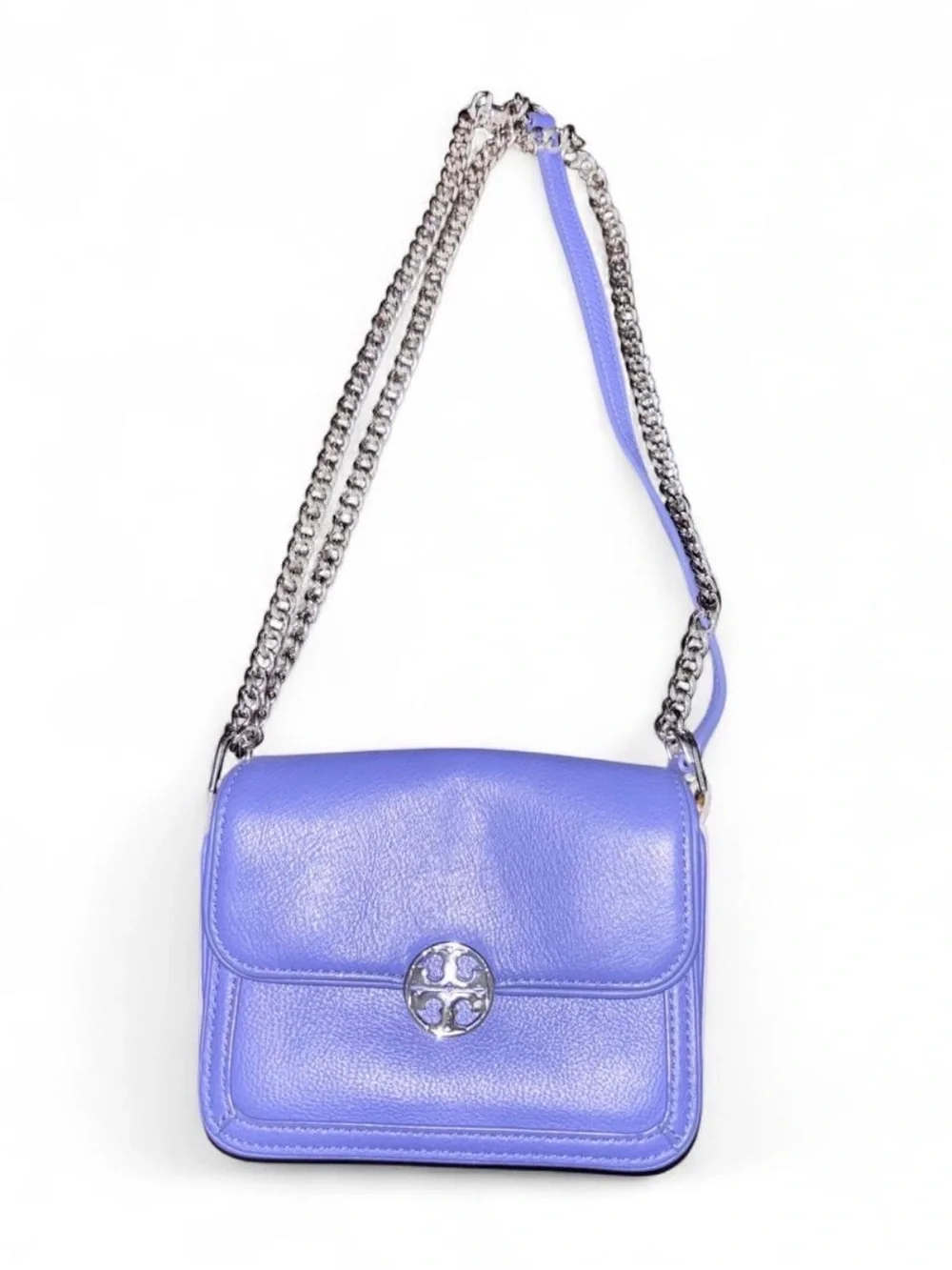 Tory Burch FLEMING color Marlin Silver Handbag Style # 31427 NWOT
